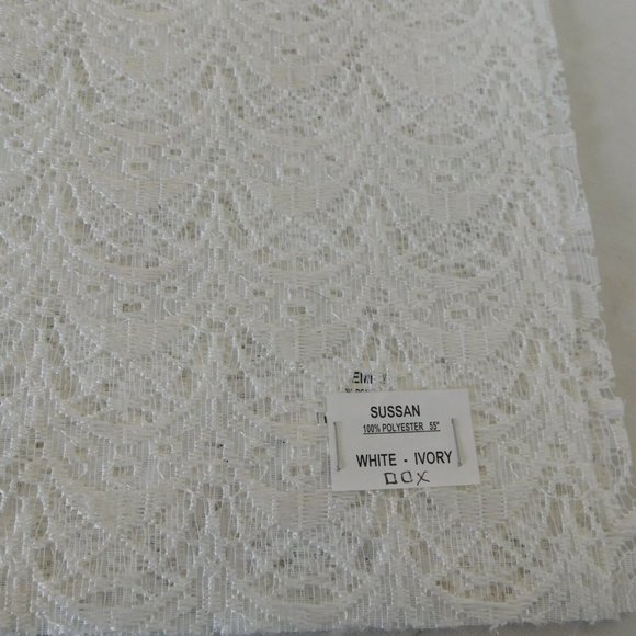 White Lace Fabric Samples 9 Pieces Unique Quality Fabrics Inc Polyester 24.75x14 - Picture 5 of 8